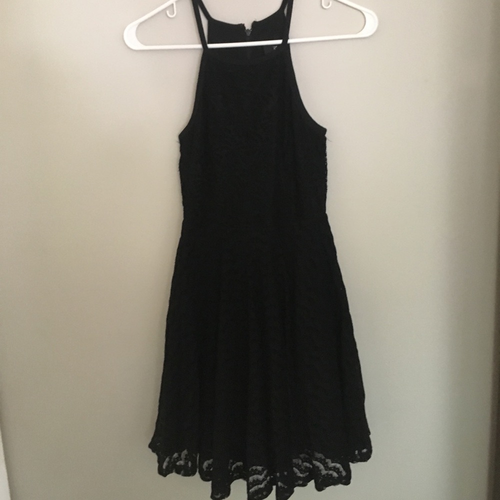 XS minkpink skater dress black lace lbd